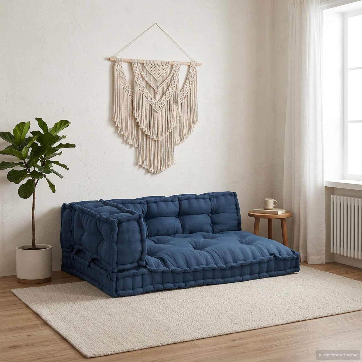 Palle Sofa Pude 3 pcs Indigo 120 x 80 x 38 cm Stof