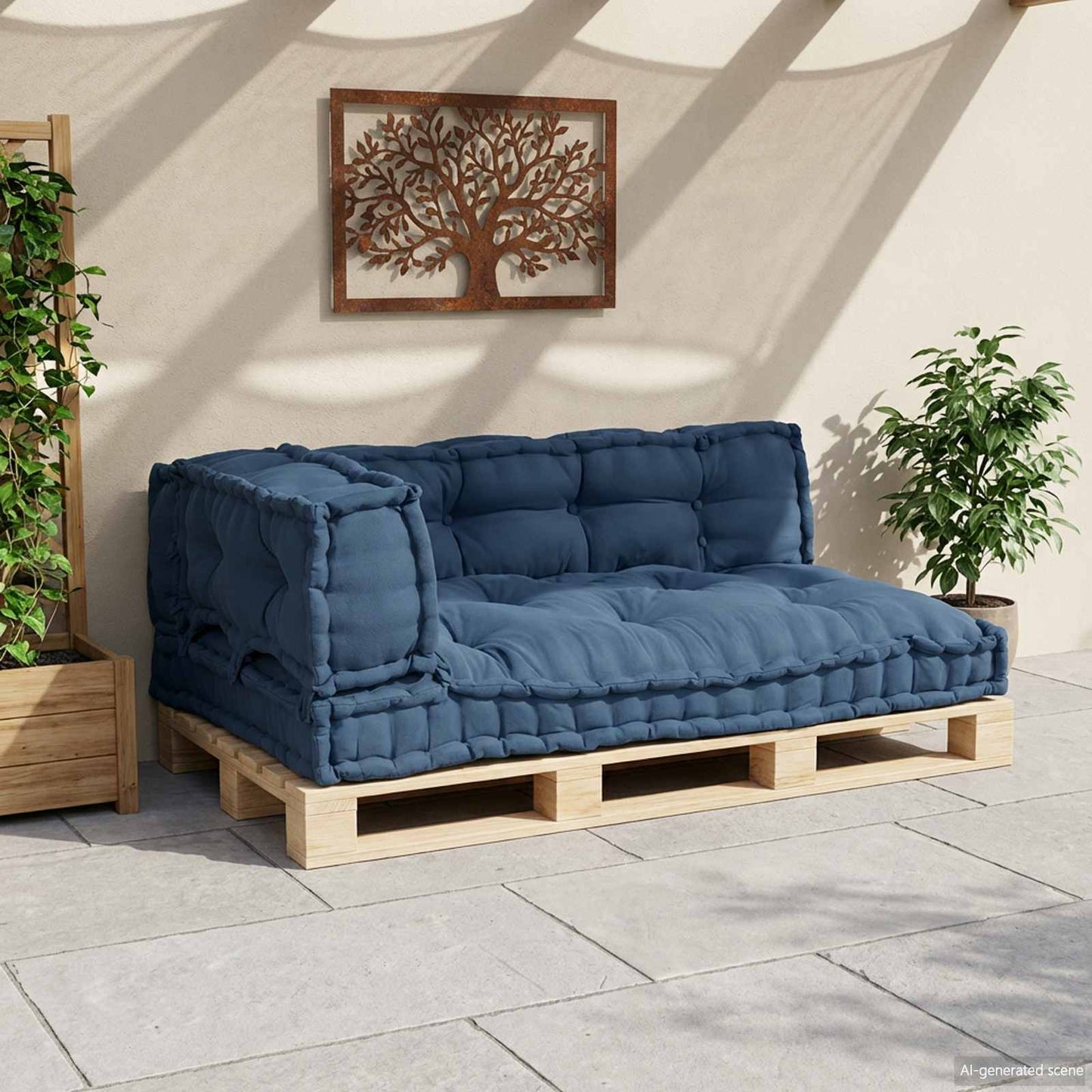 Palle Sofa Pude 3 pcs Indigo 120 x 80 x 38 cm Stof