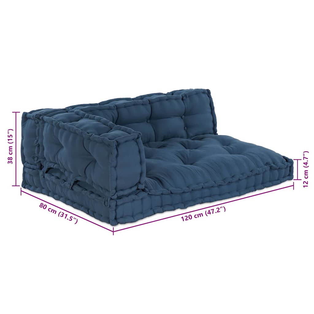 Palle Sofa Pude 3 pcs Indigo 120 x 80 x 38 cm Stof