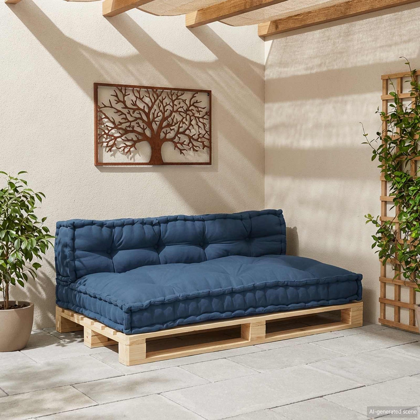 Palle Sofa Pude 2 pcs Indigo 120 x 80 x 38 cm Stof