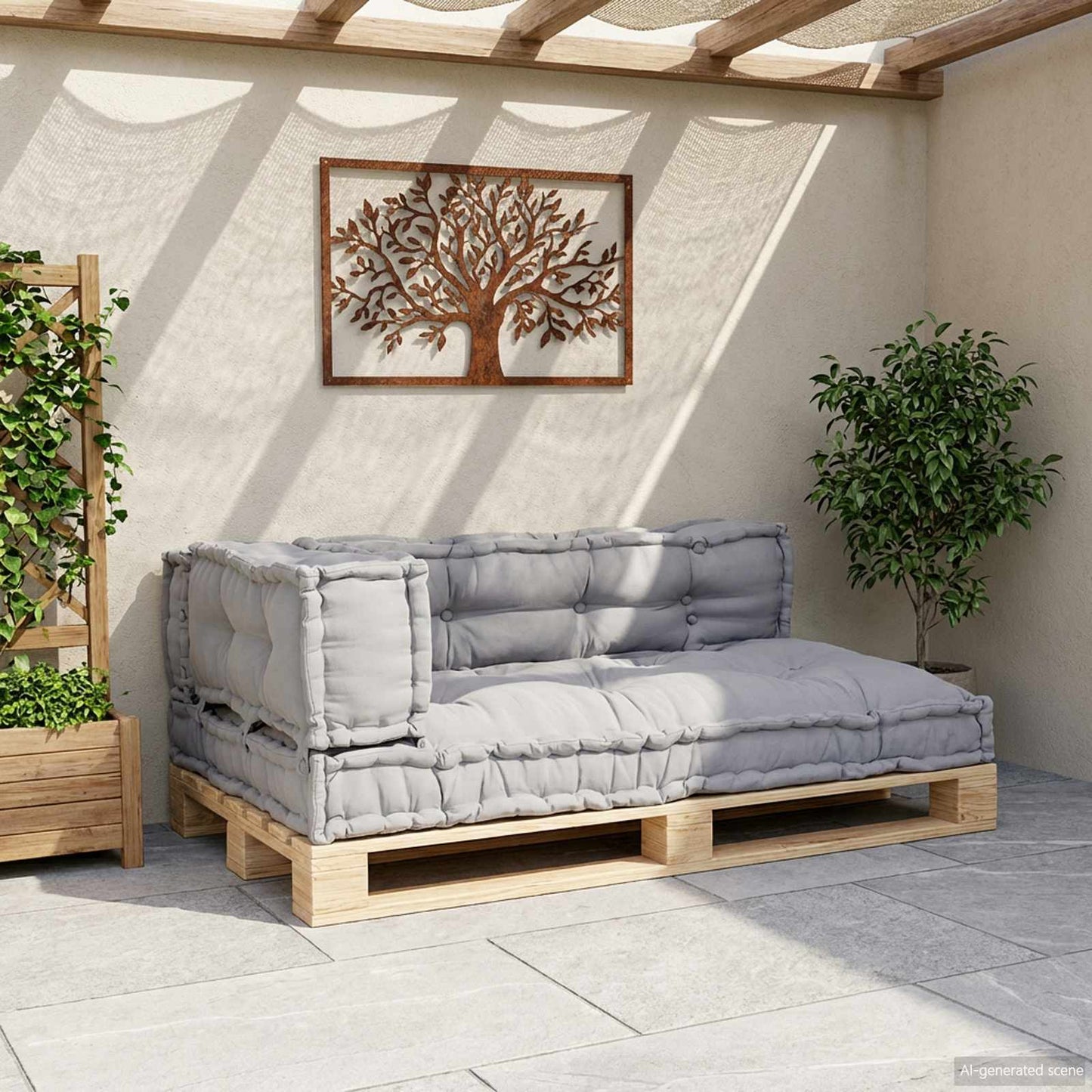 Palle Sofa Pude 3 pcs Grå 120 x 80 x 38 cm Stof