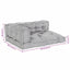Palle Sofa Pude 3 pcs Grå 120 x 80 x 38 cm Stof