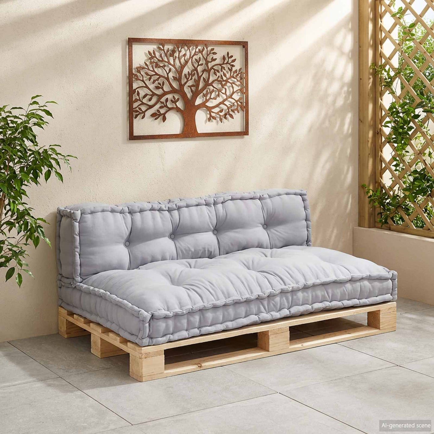 Palle Sofa Pude 2 pcs Grå 120 x 80 x 38 cm Stof