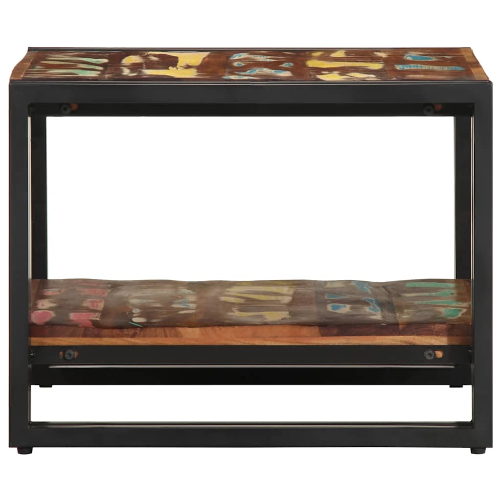 sofabord 50x50x38 cm massivt genbrugstræ flerfarvet
