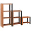 Bogreol 3 pcs Brun 50 x 30 x 110 cm Massivt Akacietræ