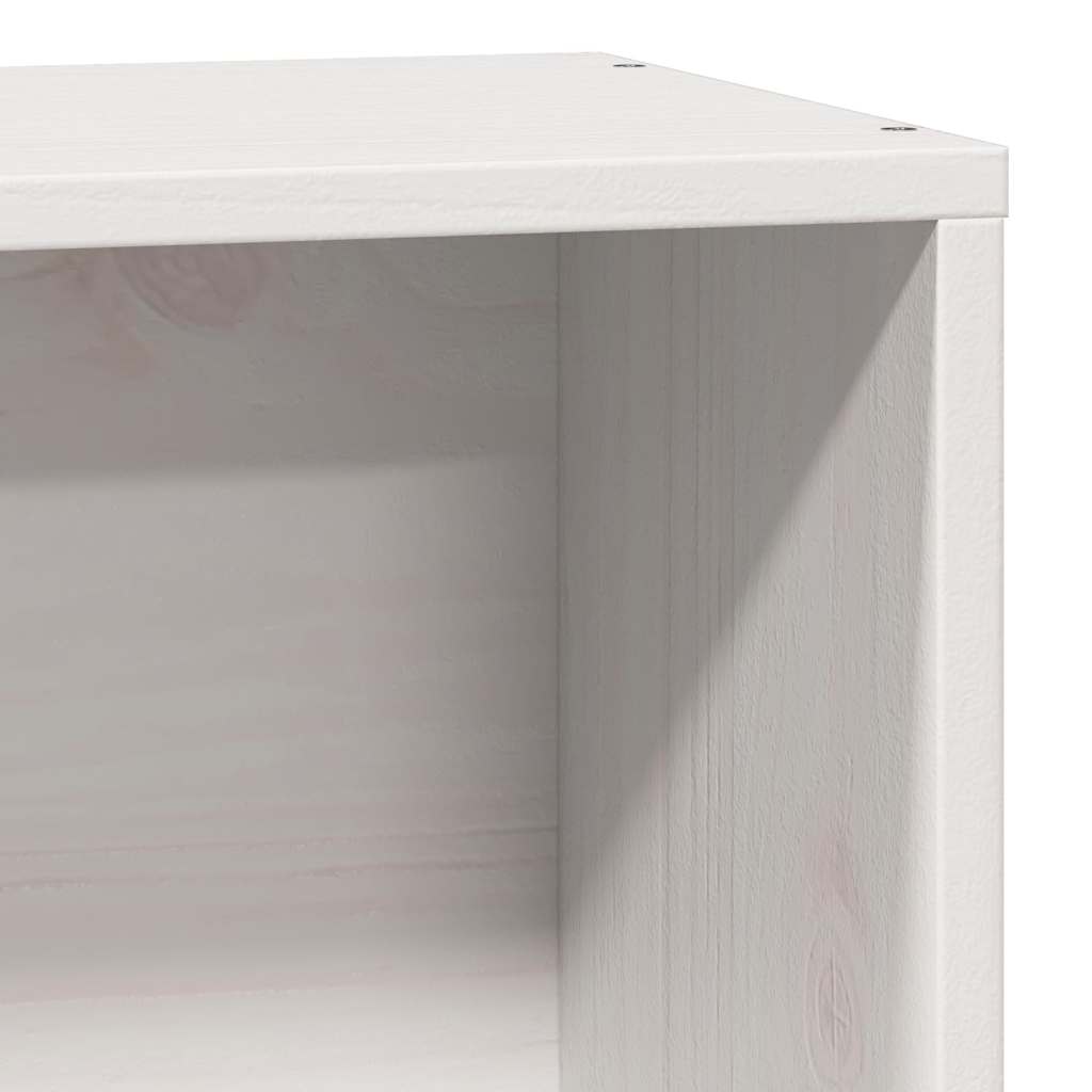 seng med reol uden madras 75x190 cm massivt fyrretræ hvid