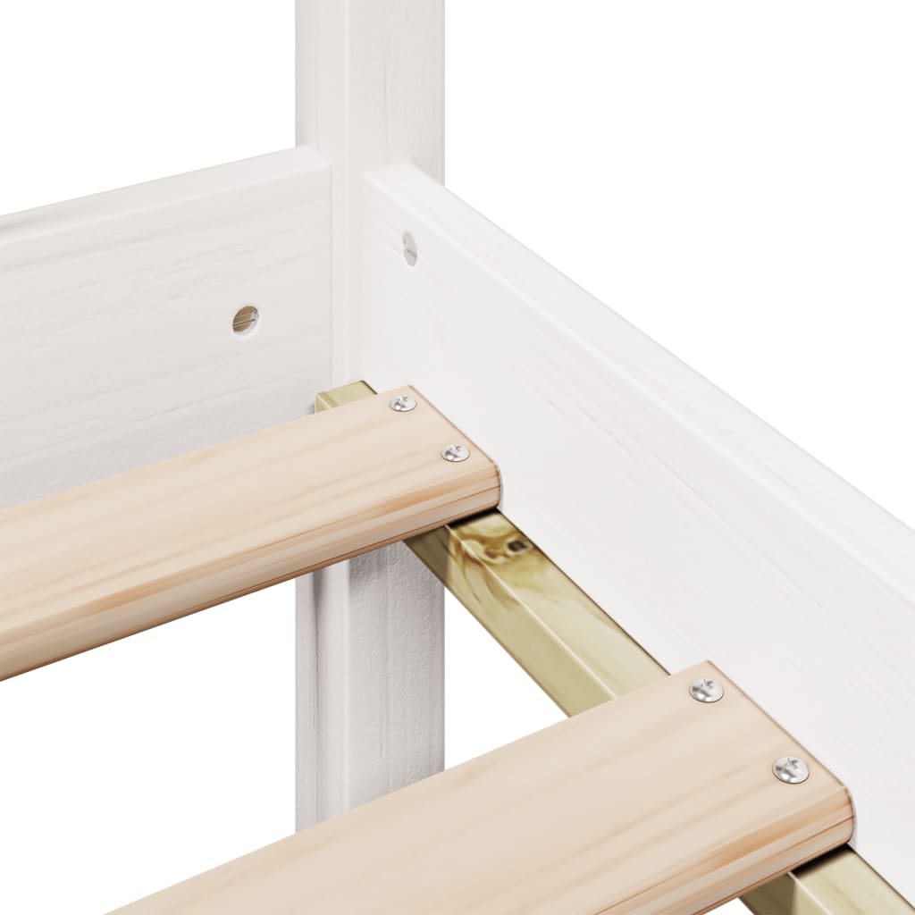 seng med reol uden madras 75x190 cm massivt fyrretræ hvid