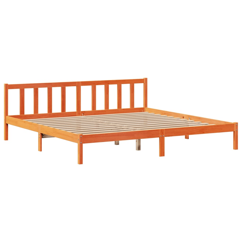 seng med reol uden madras 180x200cm massivt fyrretræ gyldenbrun