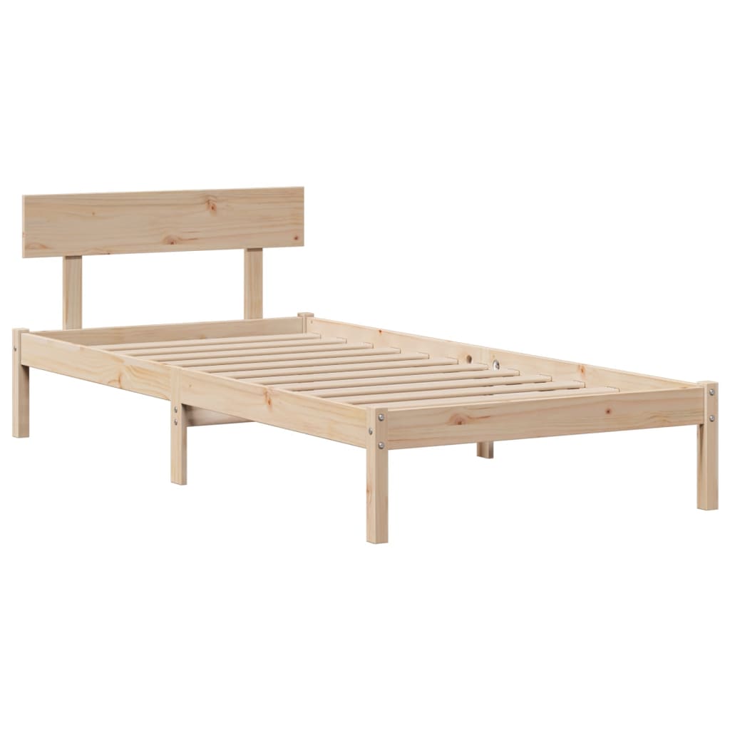 seng med reol uden madras 90x200 cm massivt fyrretræ