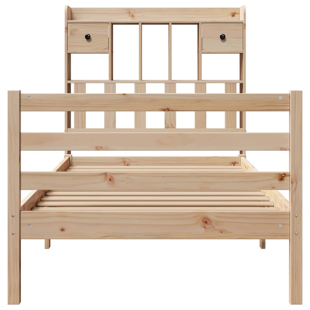 seng med reol uden madras 90x190 cm massivt fyrretræ