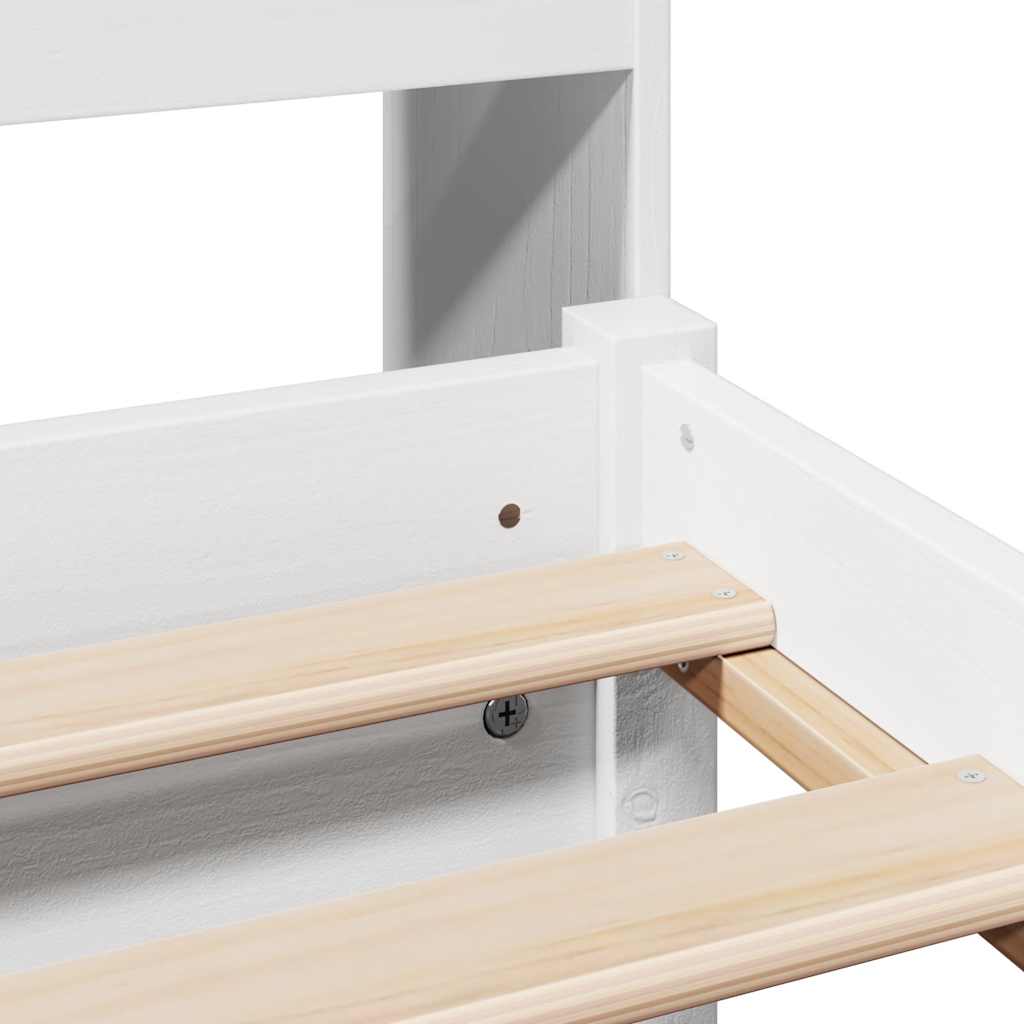 seng med reol uden madras 75x190 cm massivt fyrretræ hvid