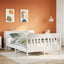 seng med reol uden madras 140x200 cm massivt fyrretræ hvid