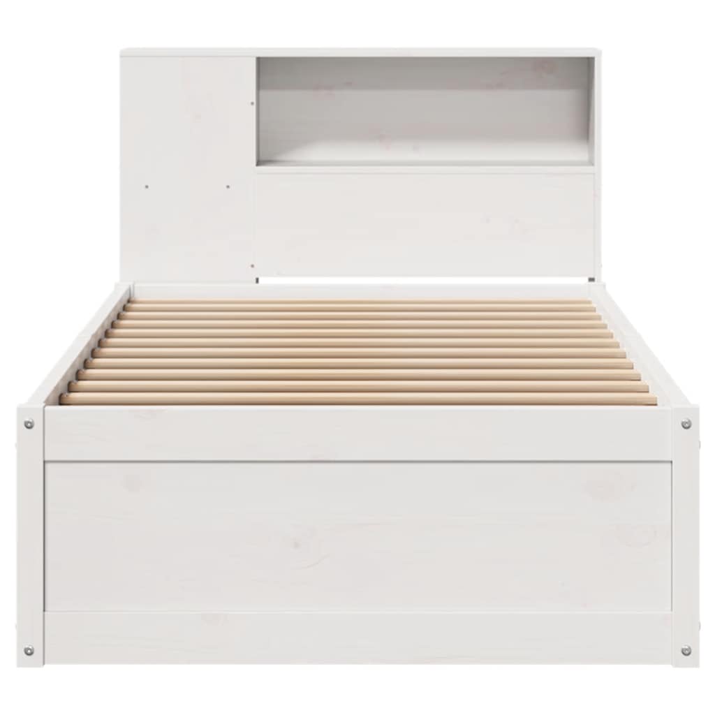 sengeramme uden madras 75x190 cm massivt fyrretræ hvid