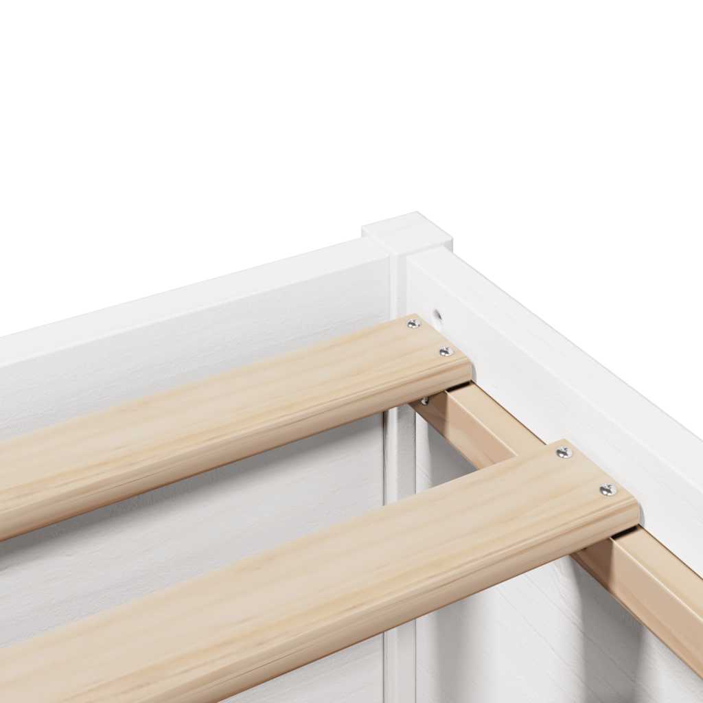sengeramme uden madras 75x190 cm massivt fyrretræ hvid