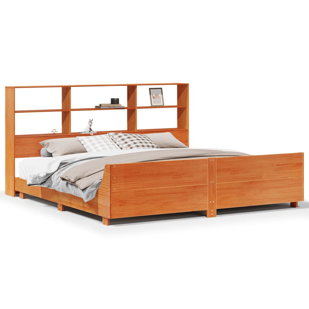 sengeramme uden madras 180x200 cm massivt fyrretræ gyldenbrun