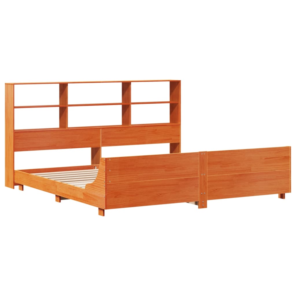 sengeramme uden madras 180x200 cm massivt fyrretræ gyldenbrun