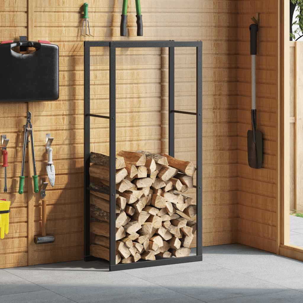 brændestativ 55x30x116 cm stål sort