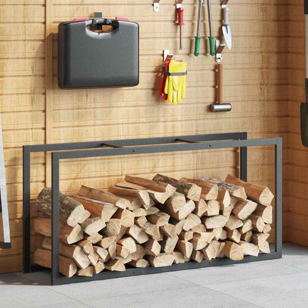brændestativ 55x30x116 cm stål sort