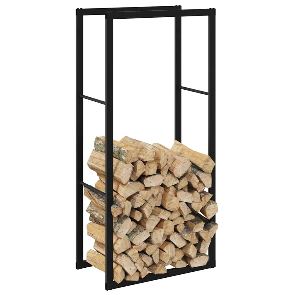 brændestativ 55x30x116 cm stål sort billede