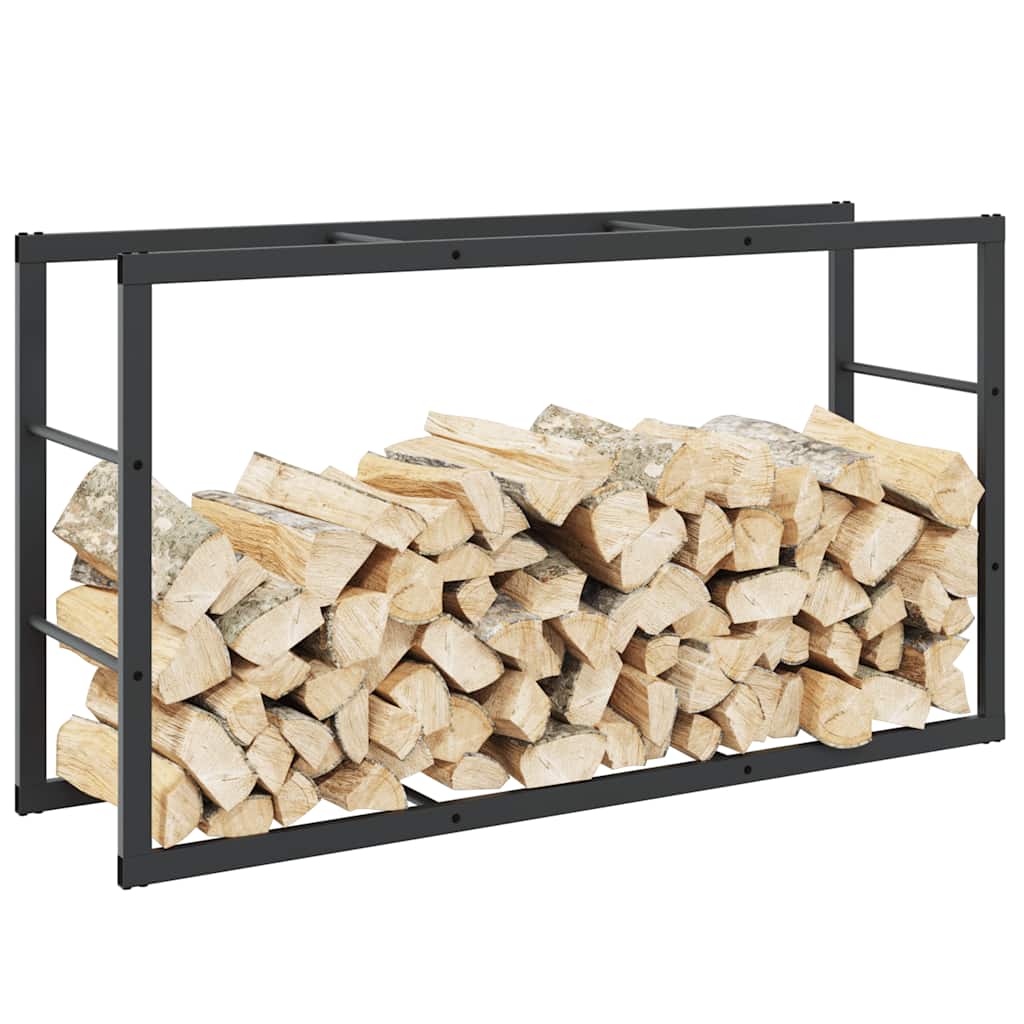 brændestativ 110x30x61 cm stål sort billede
