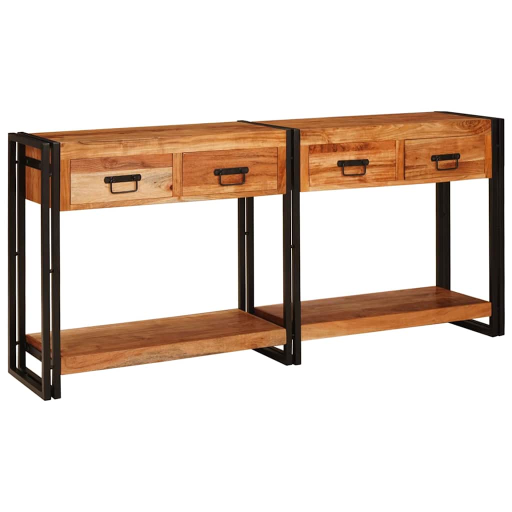 Konsolborde 2 pcs Brun 161 x 33 x 75 cm Massivt Akacietræ