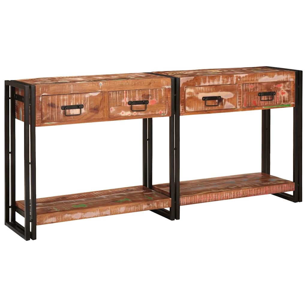 Konsolborde med skuffe 2 pcs Flerfarvet 161 x 33 x 75 cm
