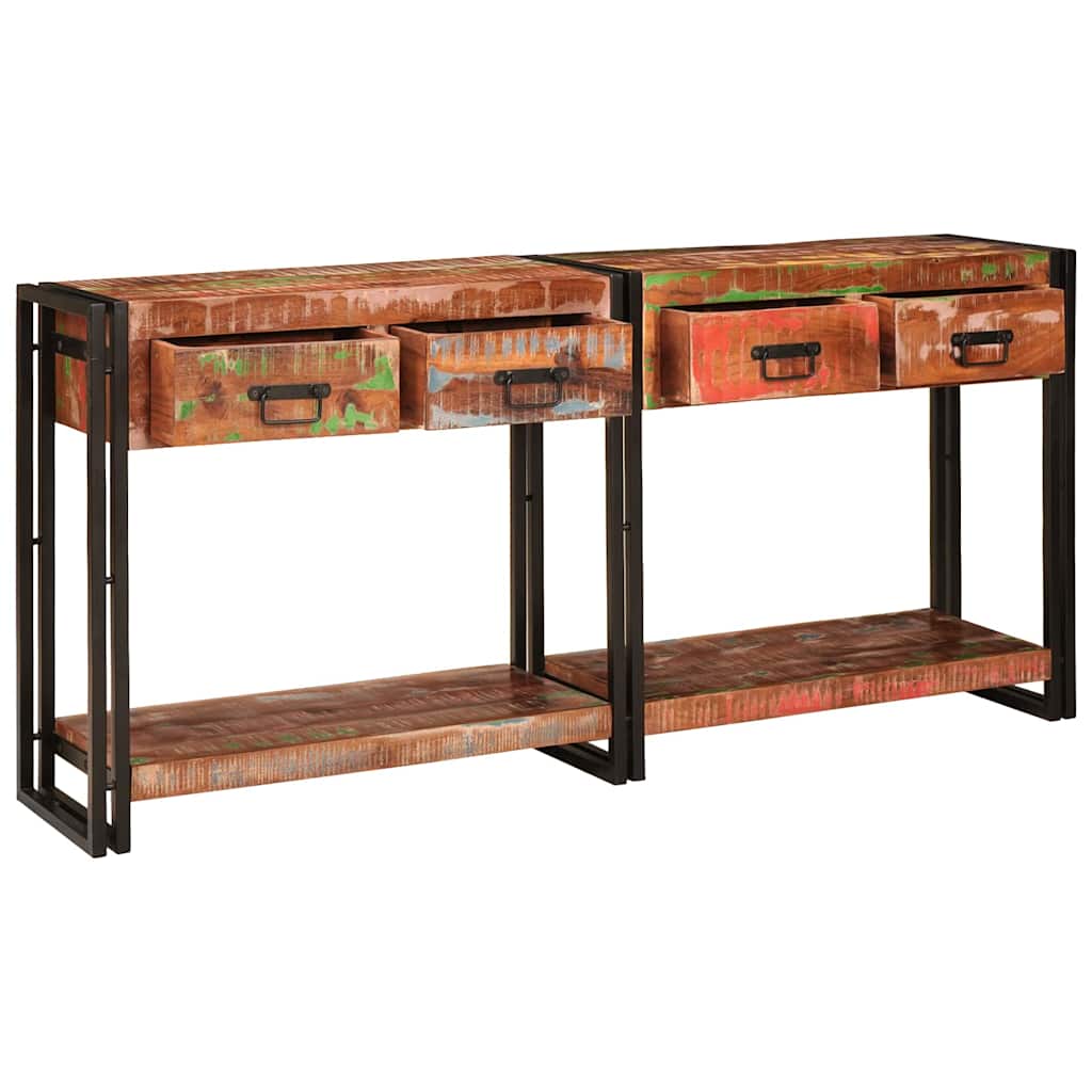 Konsolborde med skuffe 2 pcs Flerfarvet 161 x 33 x 75 cm