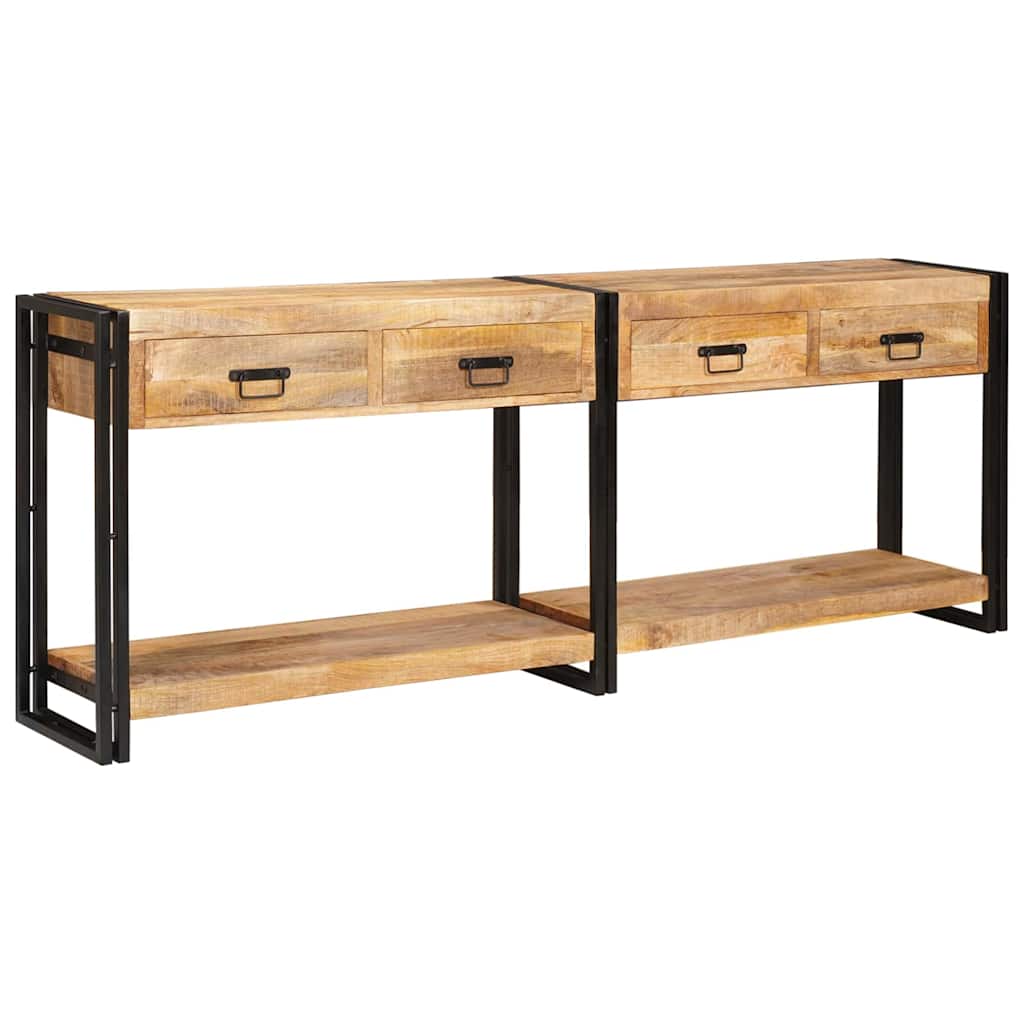 Konsolborde 2 pcs Brun 200 x 33 x 75 cm Massivt mangotræ