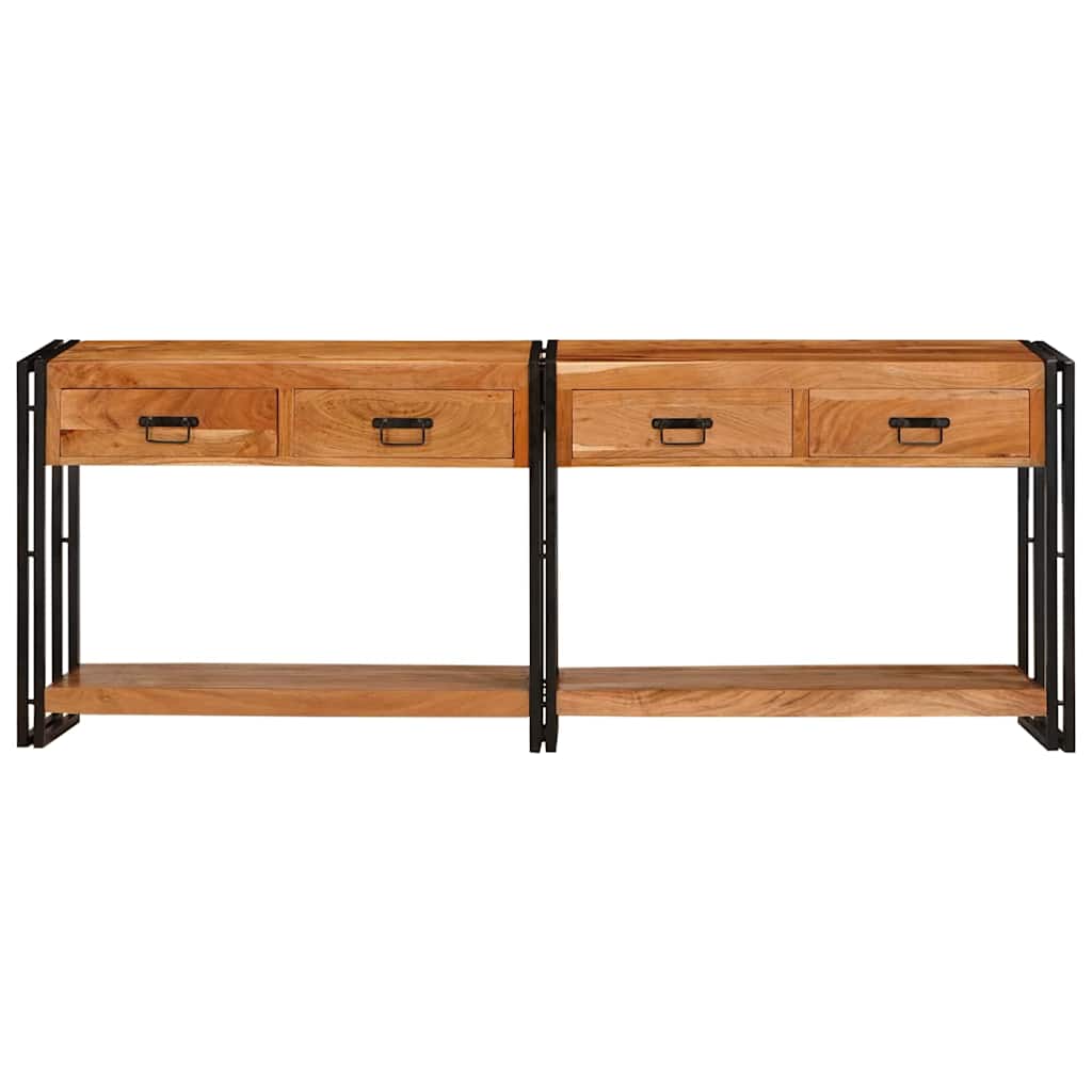 Konsolborde 2 pcs Brun 200 x 33 x 75 cm Massivt Akacietræ