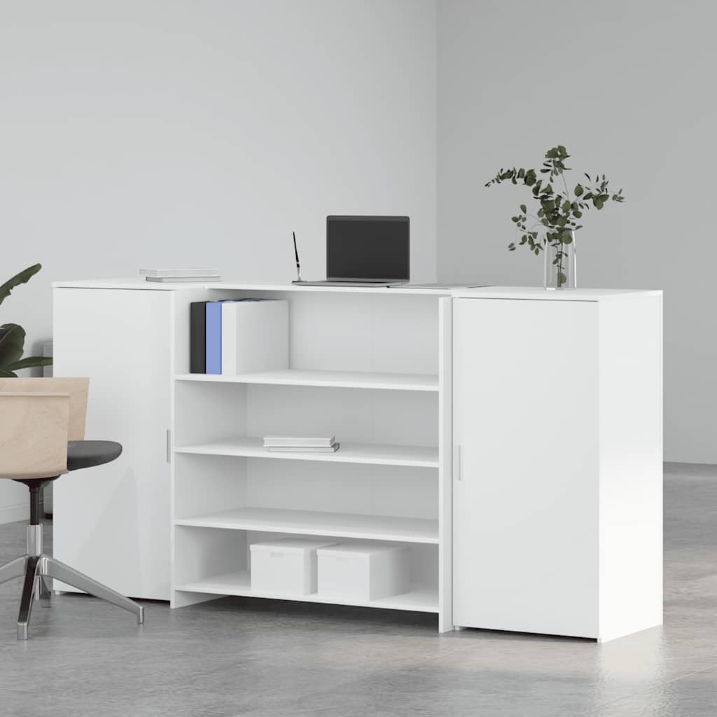 receptionsdisk hvid 200x50x103,5 cm konstrueret træ