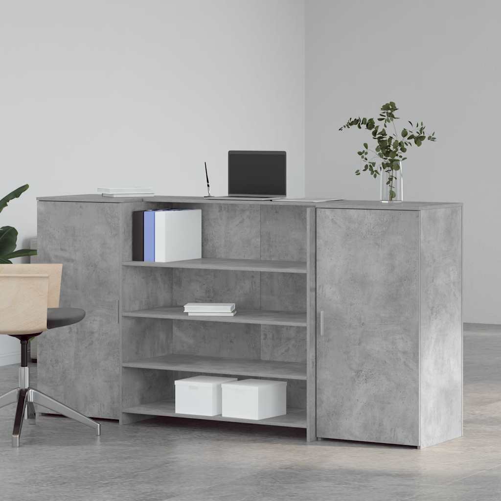 receptionsskranke 200x50x103,5 cm konstrueret træ beton grå