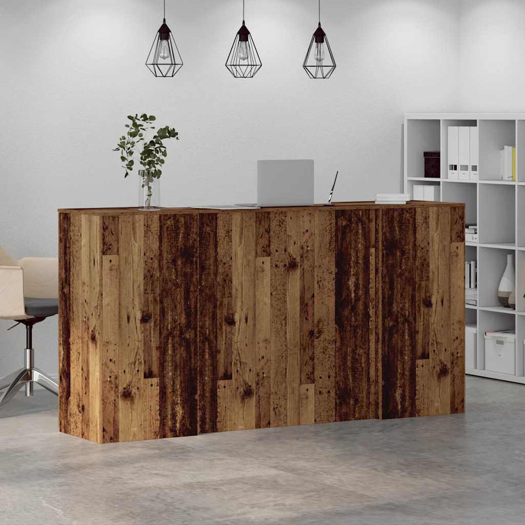 receptionsskranke 200x50x103,5 cm konstrueret træ antikt træ