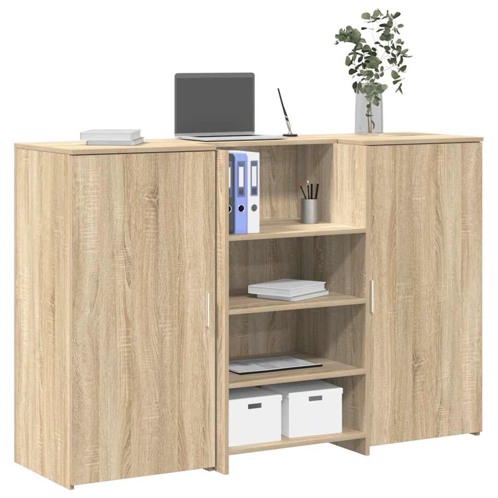 receptionsskranke 155x50x103,5 cm konstrueret træ sonoma-eg
