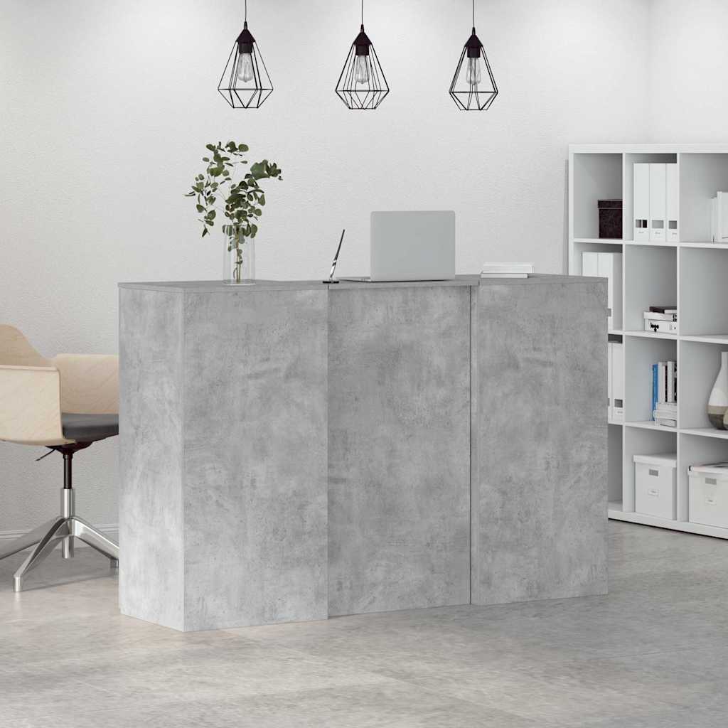 receptionsskranke 155x50x103,5 cm konstrueret træ beton grå