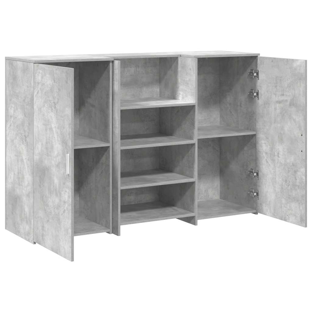 receptionsskranke 155x50x103,5 cm konstrueret træ beton grå