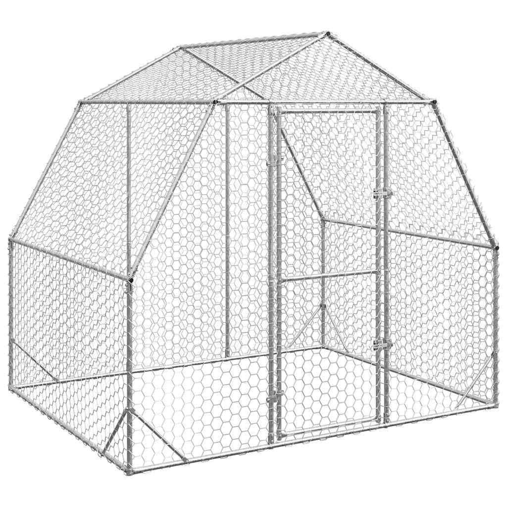 hønsegård 2,5x2x2,25 m galvaniseret stål