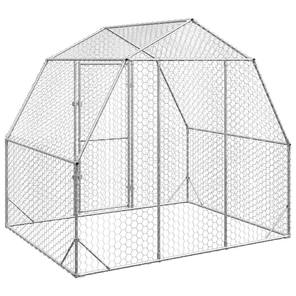 hønsegård 2,5x2x2,25 m galvaniseret stål
