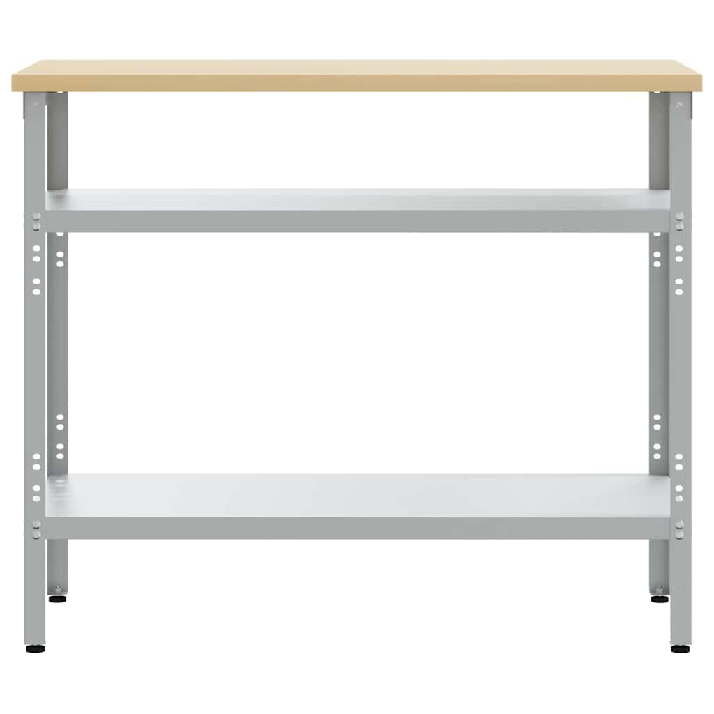 Arbejdsbord med hylde Grå 100 x 55 x 85 cm Pulverlakeret stål