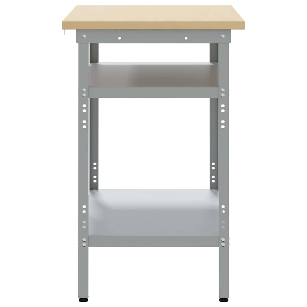 Arbejdsbord med hylde Grå 100 x 55 x 85 cm Pulverlakeret stål