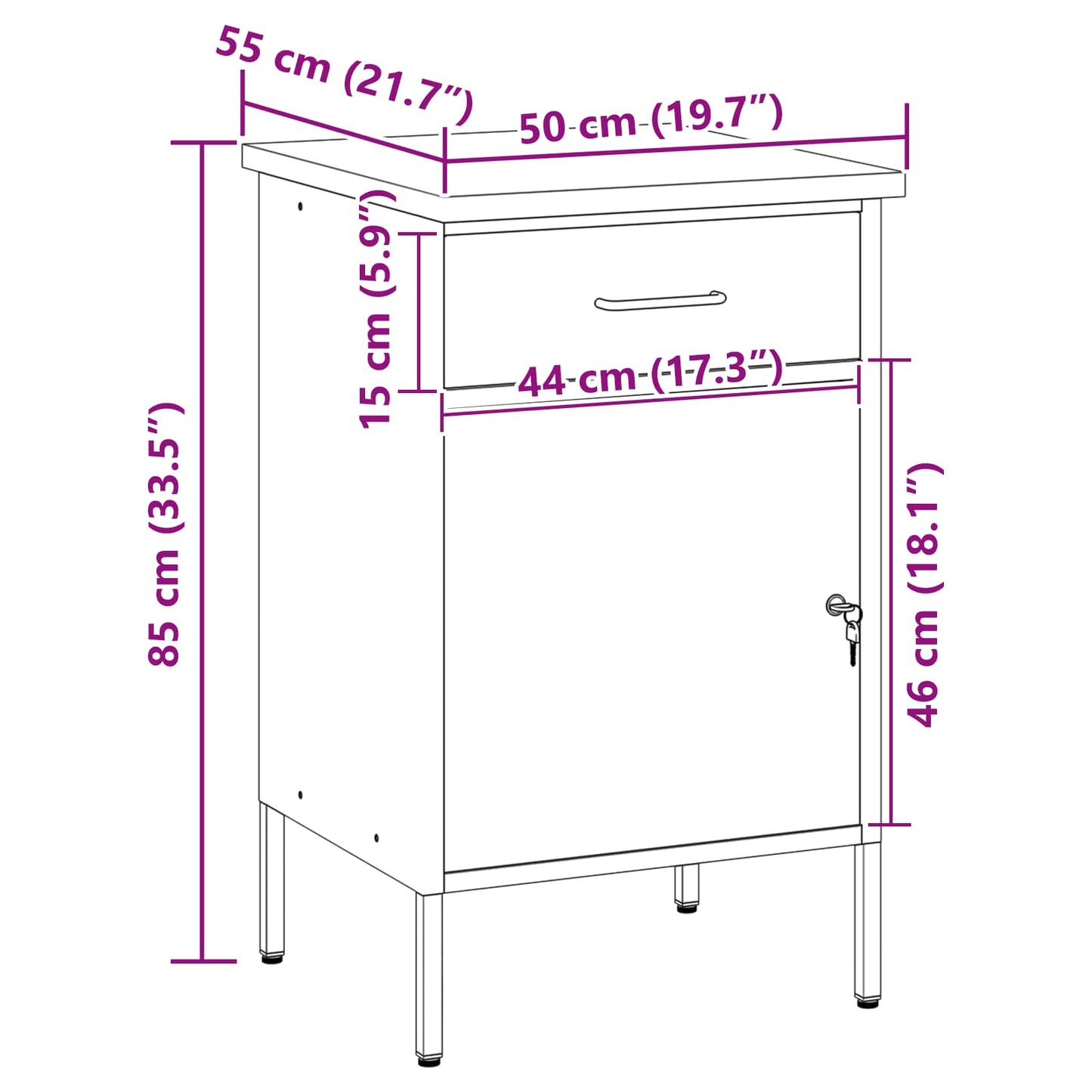 Arbejdsbænk Rød og Grå 50 x 55 x 85 cm Ingeniørtræ og stål