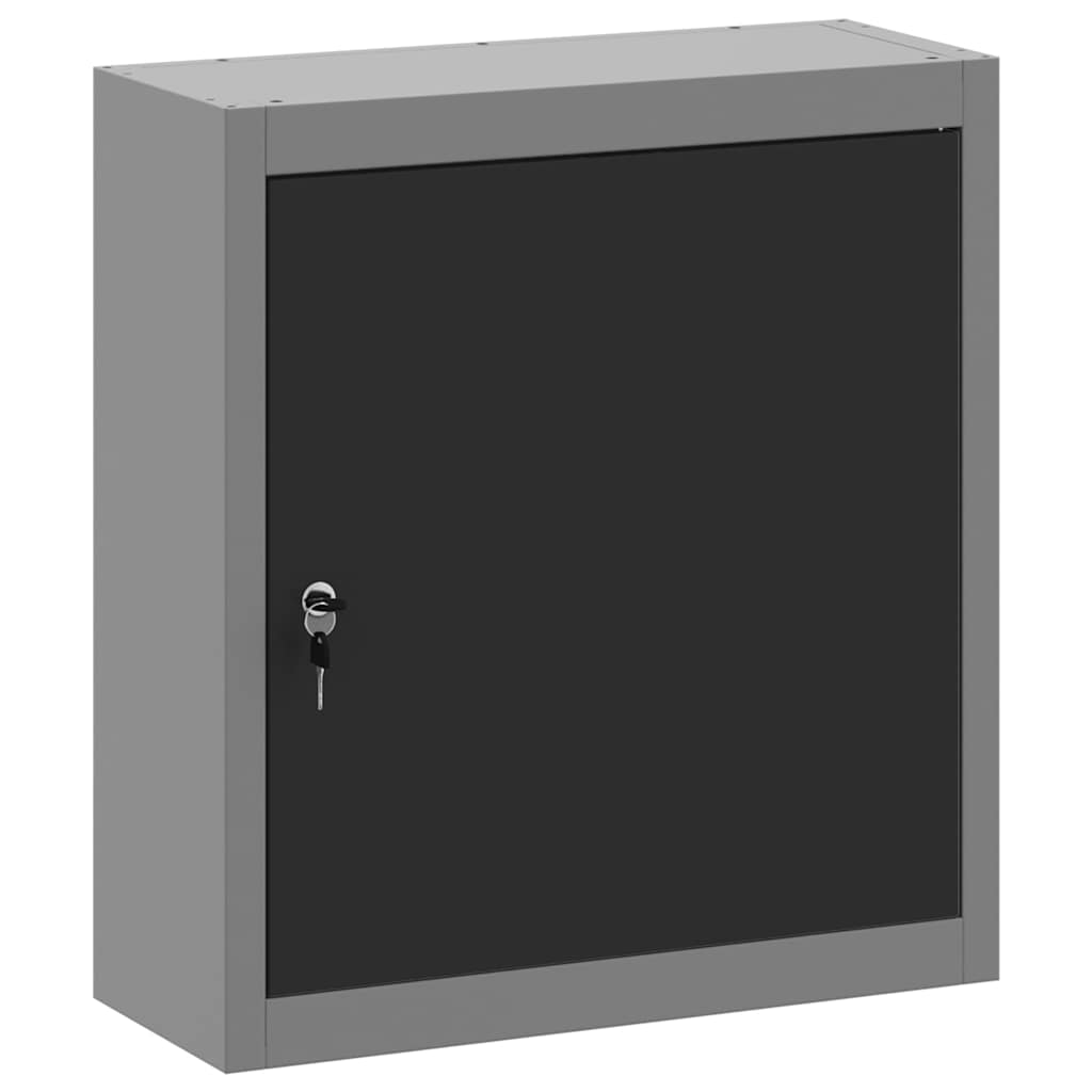 Værktøjsskab Sort og grå 50 x 20 x 55 cm Ingeniørtræ og stål