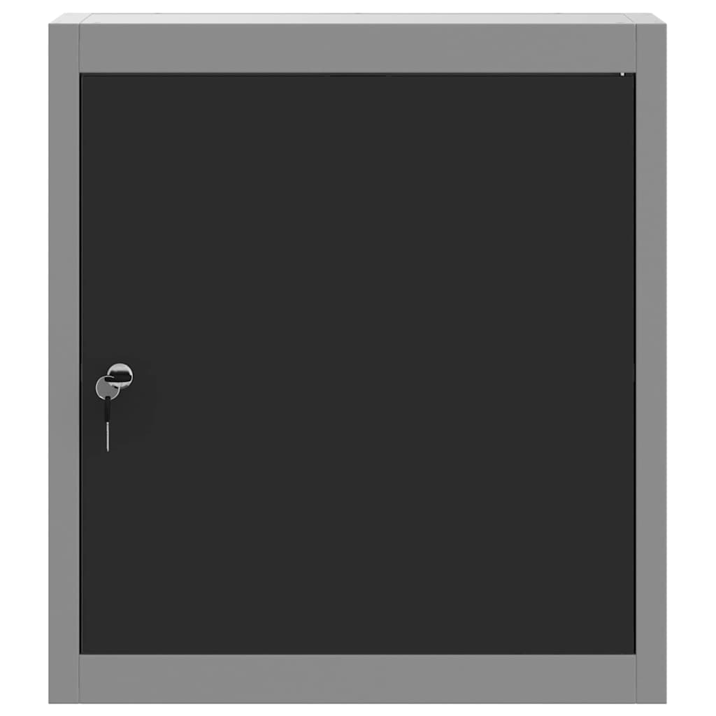 Værktøjsskab Sort og grå 50 x 20 x 55 cm Ingeniørtræ og stål