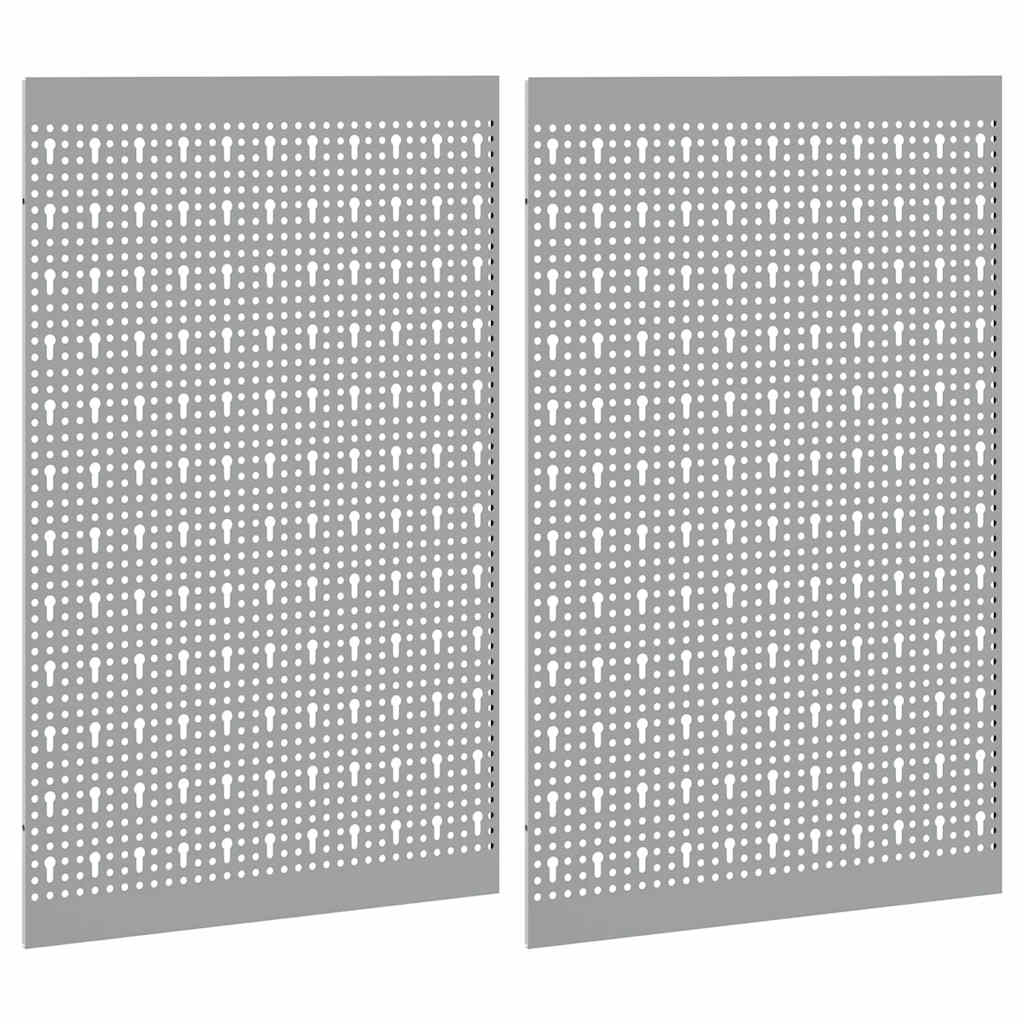 Værktøjs Vægpanel 2 pcs Grå 100 x 1 x 80 cm Ingeniørtræ og stål