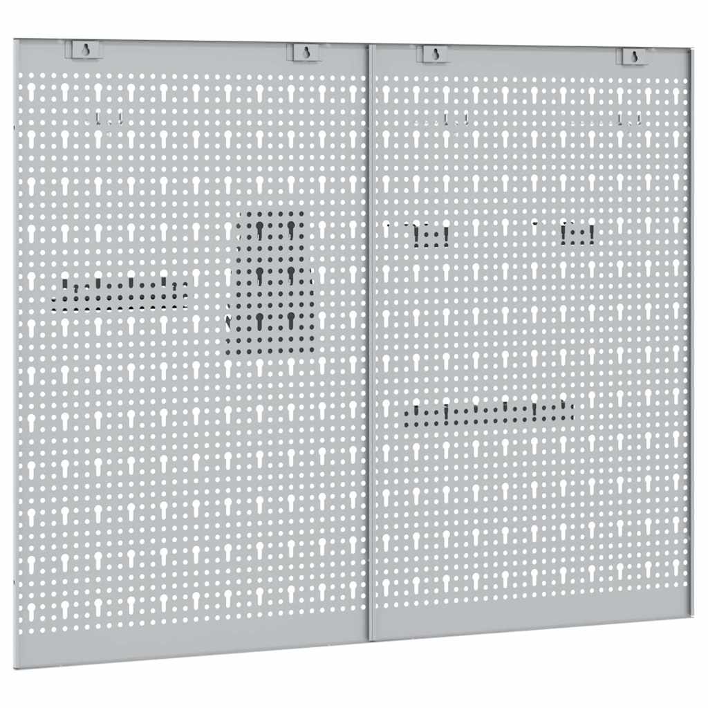 Værktøjs Vægpanel 2 pcs Grå 100 x 1 x 80 cm Ingeniørtræ og stål