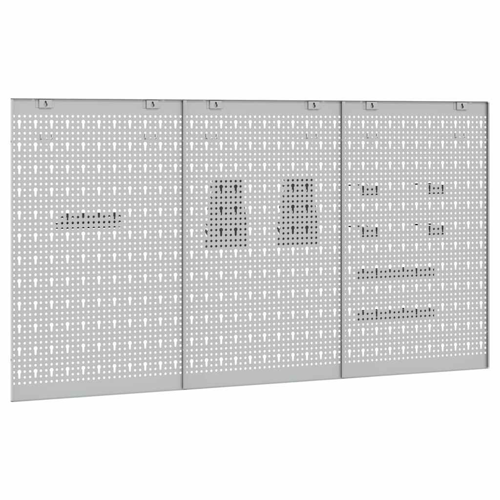 Værktøjs Vægpanel 3 stk. Grå 150 x 1 x 80 cm