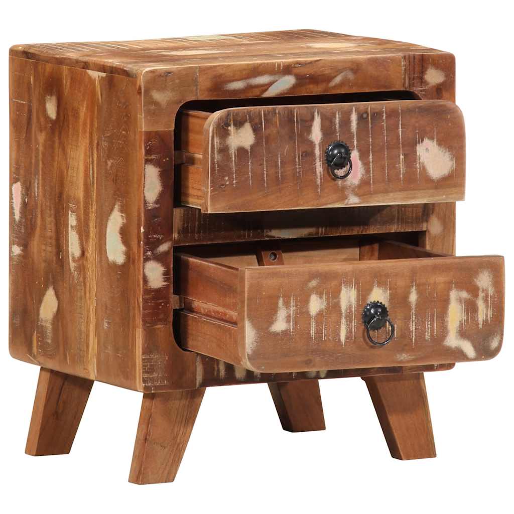 sengeborde 2 stk. 40x32x46 cm massivt genbrugstræ