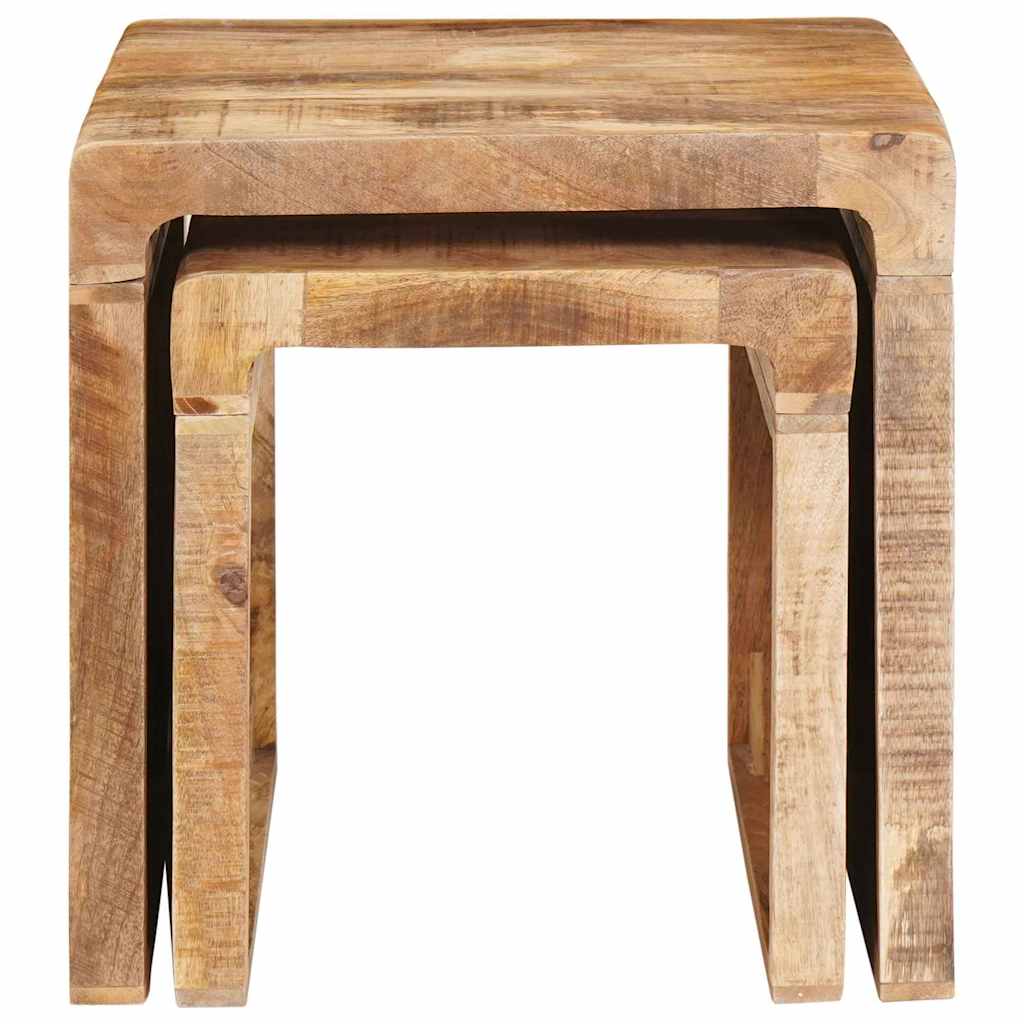 Indskudsborde 2 pcs Brun 46 x 40 x 46 cm Massivt mangotræ