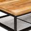 Sofabord Brun og sort 110 x 55 x 35 cm Massivt mangotræ
