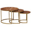 Nesting Kaffeborde 3 pcs Honningbrun Massivt mangotræ og stål