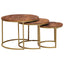 Nesting Kaffeborde 3 pcs Honningbrun Massivt mangotræ og stål
